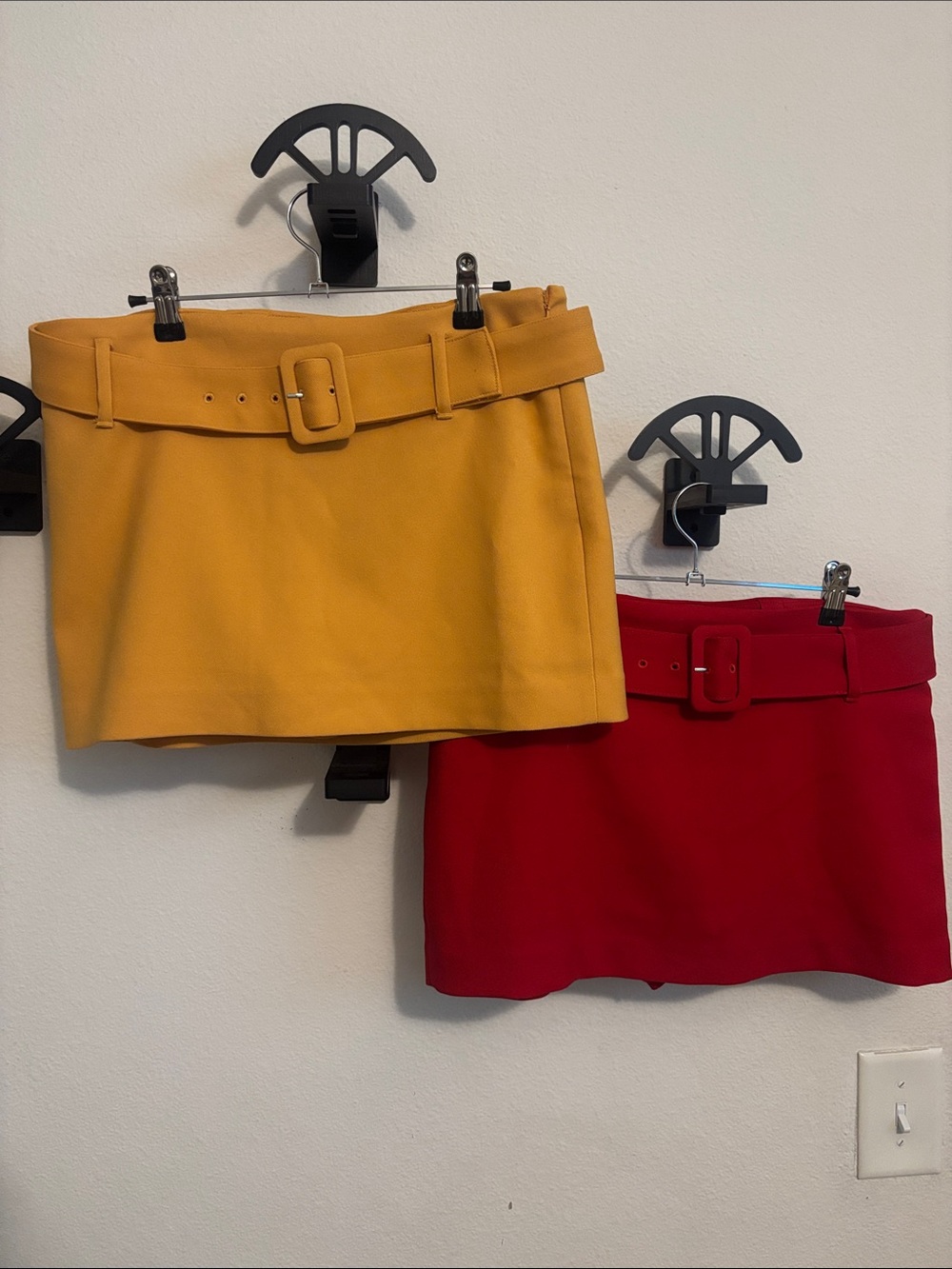 Express Belted Mini Skort in Yellow and Red